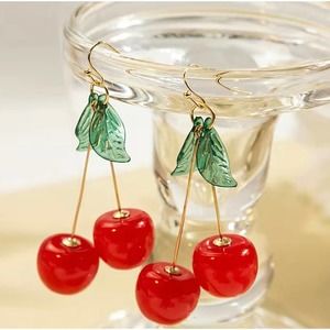 Dangling Cherry Earrings Fuit Lightweight NEW